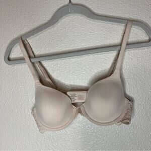 SOMA 052101 embraceable enchanting lace demi bra in cream nude 34A